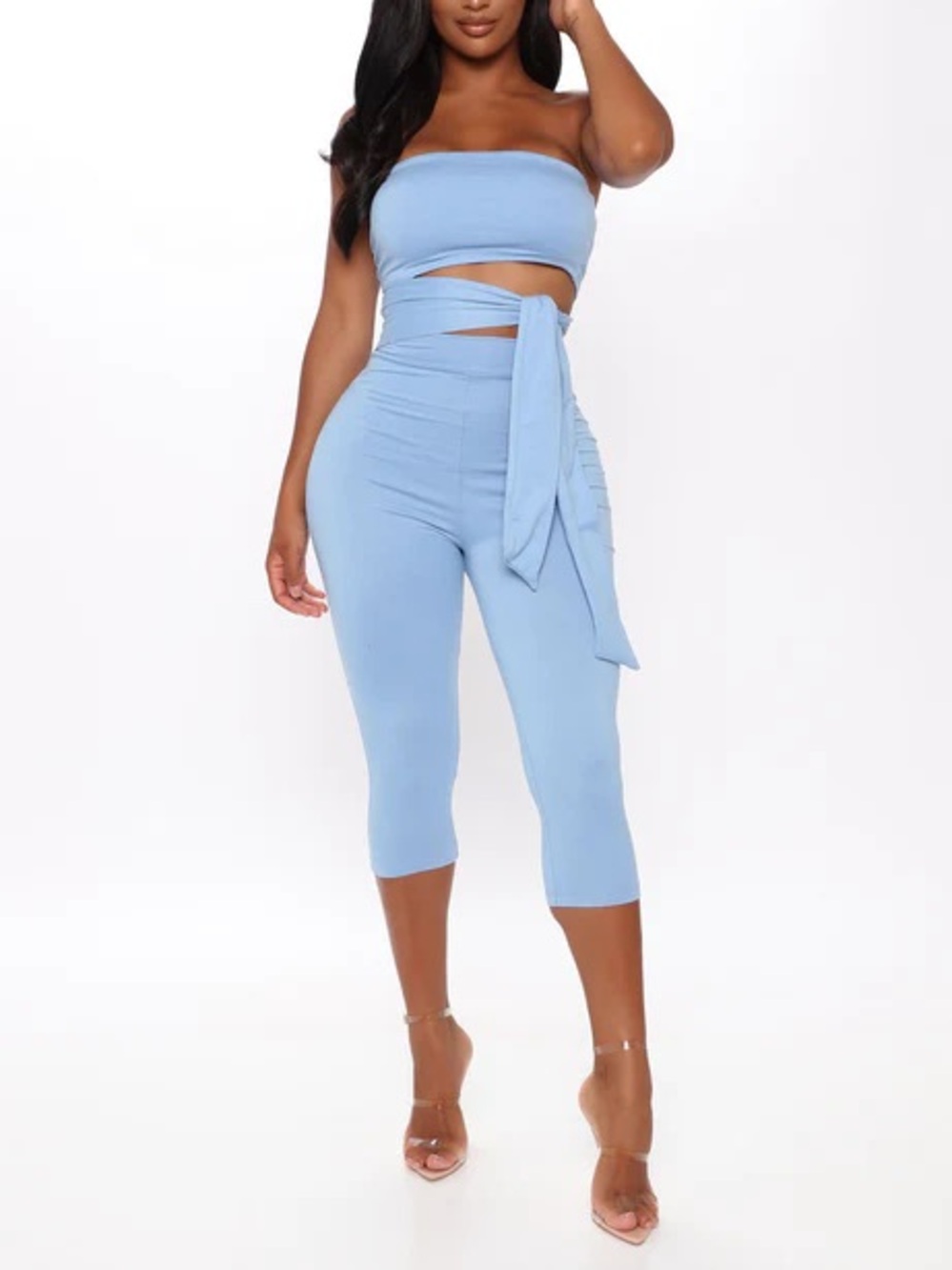Blue Capri Jumpsuit- S